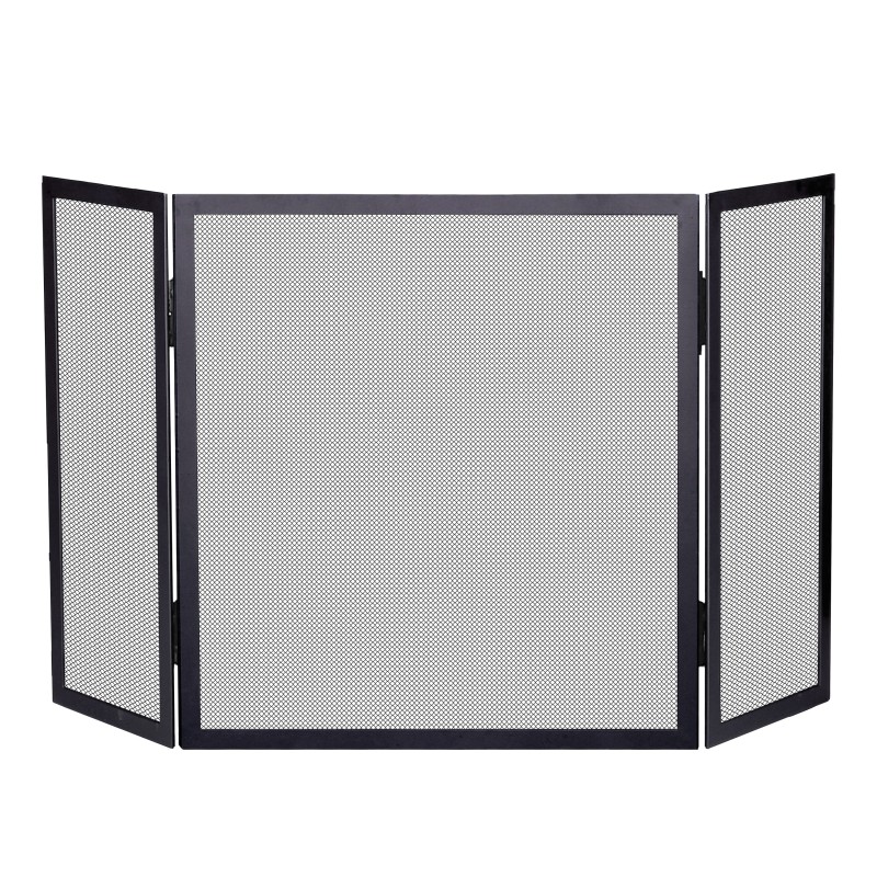 Parawan kominkowy 3-skrzydłowy, wys 51cm,szer.102,stal