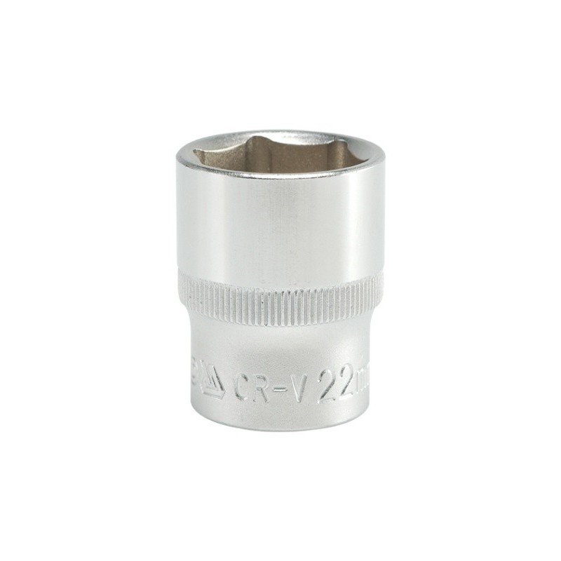 Nasadka krótka 6-kątna chromowana 1/2'' 22mm