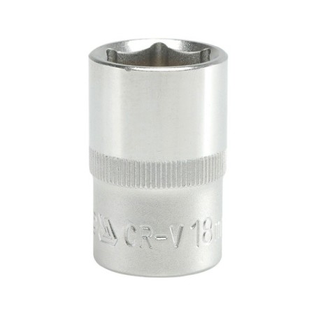 Nasadka krótka 6-kątna chromowana 1/2'' 18mm