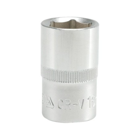 Nasadka krótka 6-kątna chromowana 1/2'' 16mm
