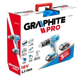 Wiertarko-wkrętarka z udarem 2x18v li-ion/2.5ah walizka