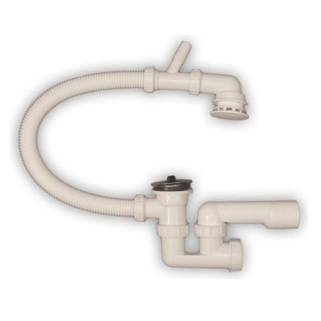 Syfon wannowy nadstropowy z wyjściem na pralkę , sitko met