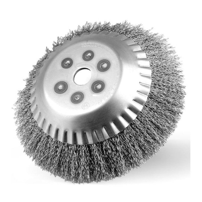 Szczotka do kos mechanicznych drut stal otwór 20mm fi200mm