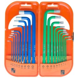 Komplet kluczy trzpieniowych hex i torx długie 18 sztuk