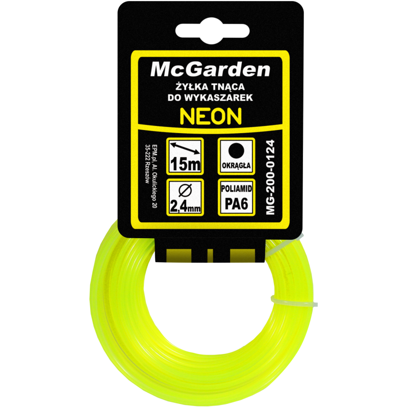 Żyłka do wykaszarki okrągła neon 1,6mm 15m