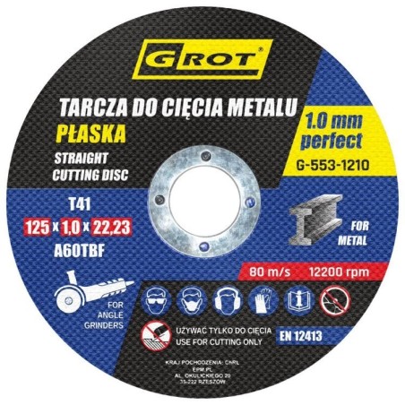 Tarcza płaska t1a 125x1.0x22 komplet 10 sztuk