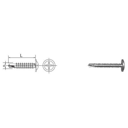 Wkręt samowiertny montażowy 4.2x13mm ral 7024
