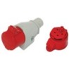Gniazdo izolacyjne stałe 32a 400v czerwone 3p+z ip44