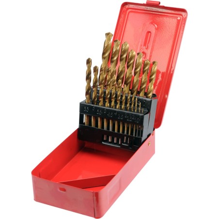 Komplet wierteł tytanowych do metalu 1-10mm 19szt.