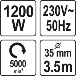 Wibrator do betonu 1200w+ buława 3m 35mm