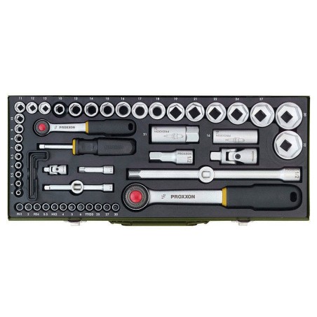 Zestaw kluczy nasadowych z grzechotkami 1/2'' 1/4'', 56cz.