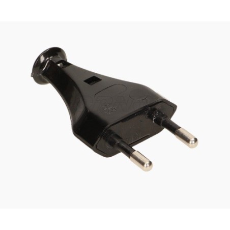 Wtyczka płaska rozbieralna 2,5a 250v ii klasa izolacj czarna