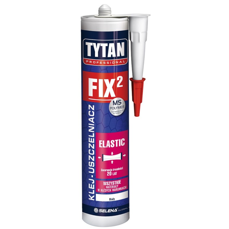 Klej montażowy fix2 elastic 290ml biały tytan