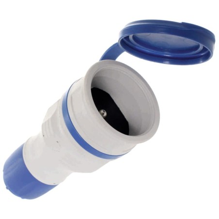 Gniazdo gumowe 2p+z, 16a extrem ip54 szaro-niebieskie