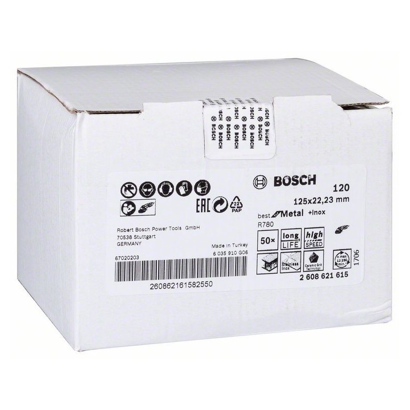 Krążek fibra best for metal+inox tytan r780 125mm g120