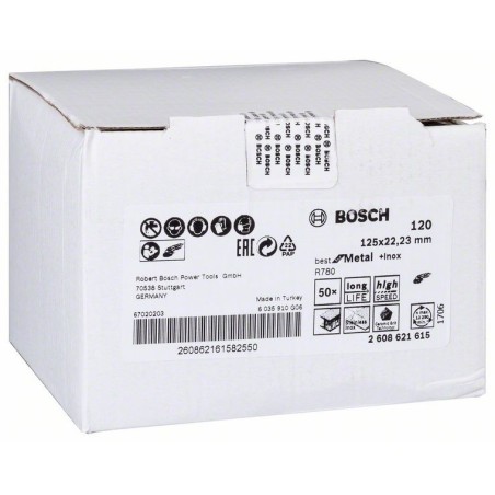 Krążek fibra best for metal+inox tytan r780 125mm g120