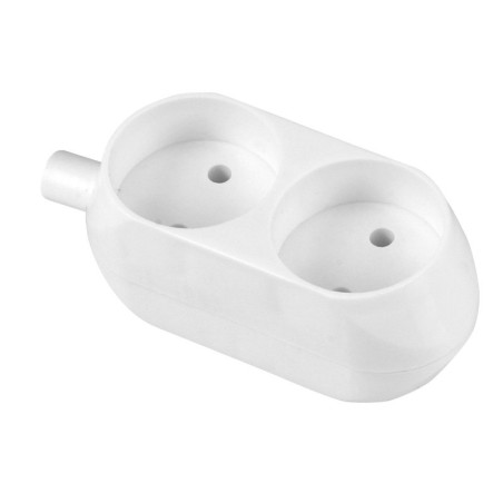 Gniazdo podwójne 16a 250v rozbieralne b/u białe