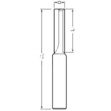 Frez prosty 8mm 12x20mm 2 rowki