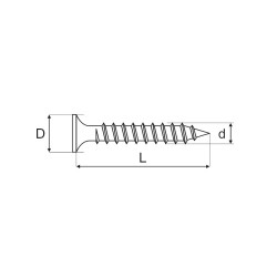 Wkręt do drewna ocynk żółty 4.0x16mm