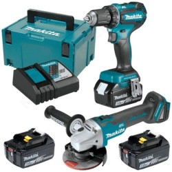 Zestaw combo li-lon 18v dga504 + ddf485 3x3.0ah makpac