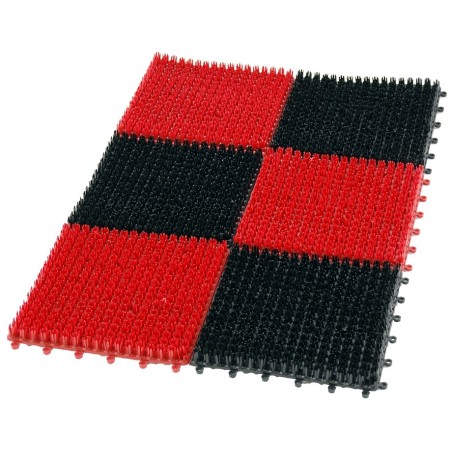 Wycieraczka trawka plastikowa 6-częściowa 36x55cm black/red