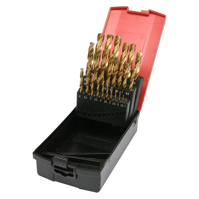 Zestaw wierteł do metalu hss-tin 25szt 1-13mm