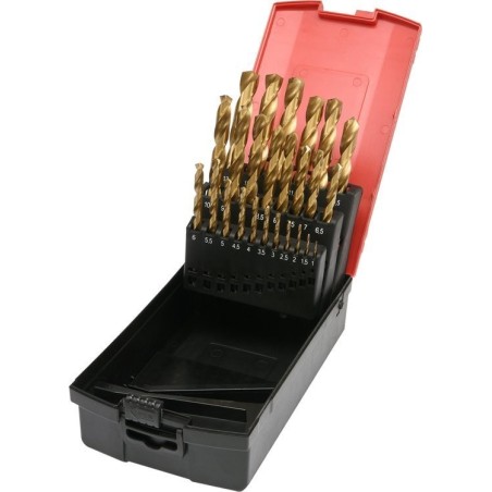 Zestaw wierteł do metalu hss-tin 25szt 1-13mm