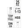 Zestaw wierteł do metalu hss-tin 25szt 1-13mm