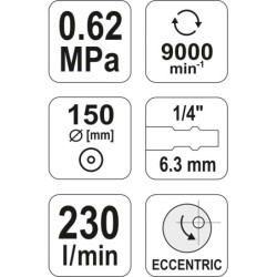 Szlifierka pneumatyczna tarcza 150mm