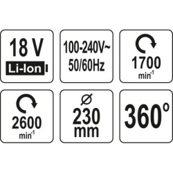 Wentylator hybrydowy 18v/240v bez akumulatora