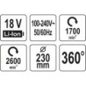 Wentylator hybrydowy 18v/240v bez akumulatora