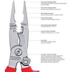 Szczypce do prac elektroinstalacyjnych 200 mm, 6w1