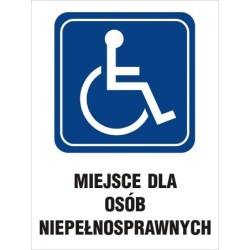 Tablica 30x35cm miejsce dla osób niepełnosprawnych