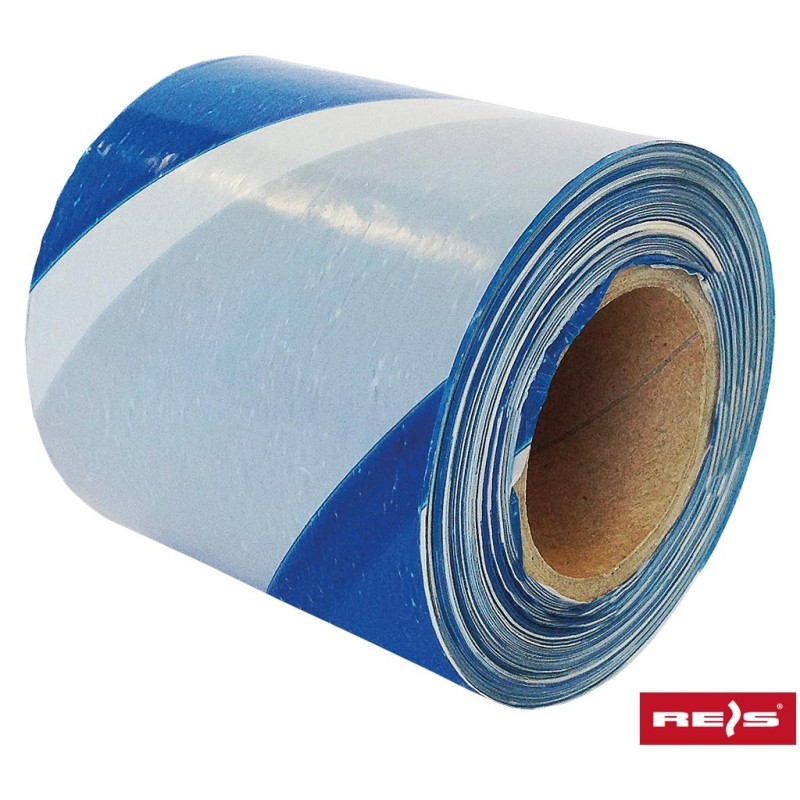 Taśma ostrzegawcza 70mmx100mb biało-niebieska