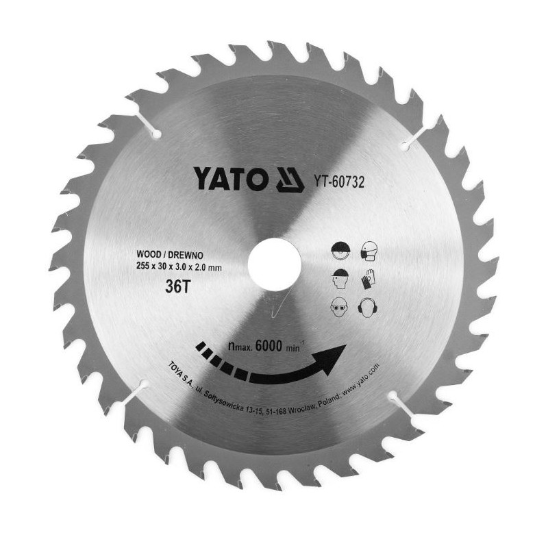 Tarcza widiowa do drewna 255x36tx30mm