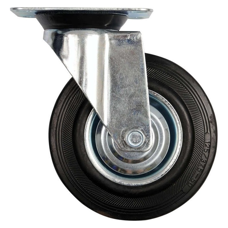 Kółko skrętne z czarną gumą 160mm