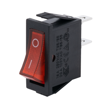 Wyłącznik dwubiegunowy mini podświetlany