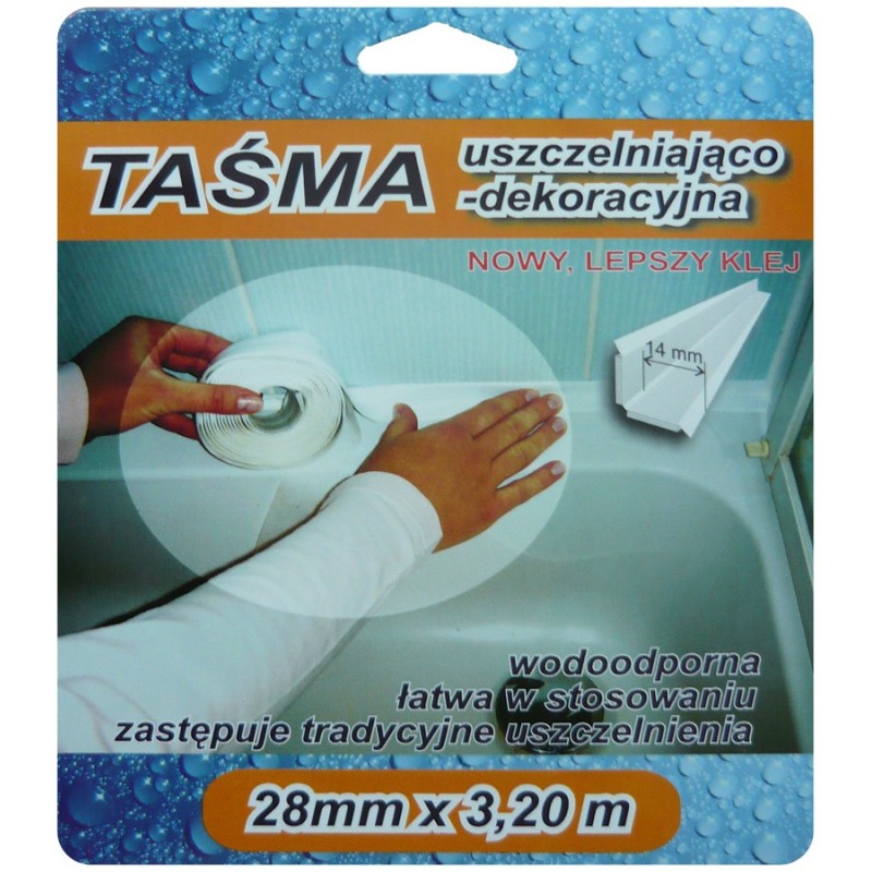 Taśma wykończeniowa 28mm biała