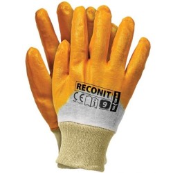 Rękawice nitrylowe ze ściągaczem żółte reconit-y 10, pp-020