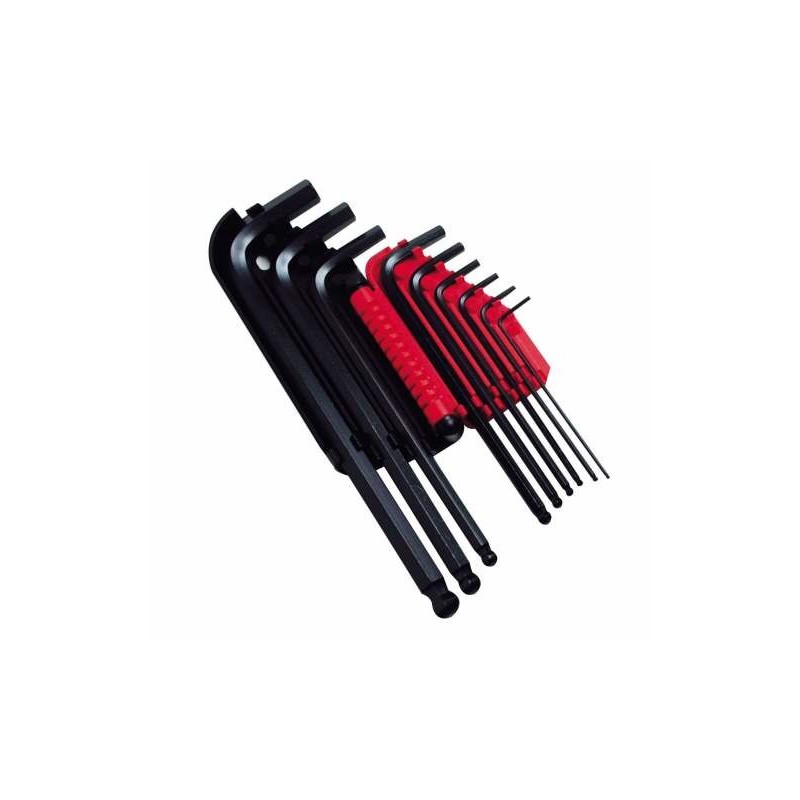 Klucz imbusowy z kulką kpl. 9szt (1,5-10mm) zasob.plast. [e]
