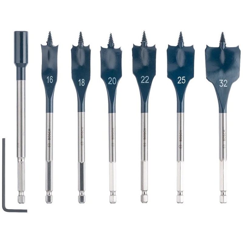 Zestaw wierteł 7-szt self cut speed 16,18,20,22,25,32 + prze