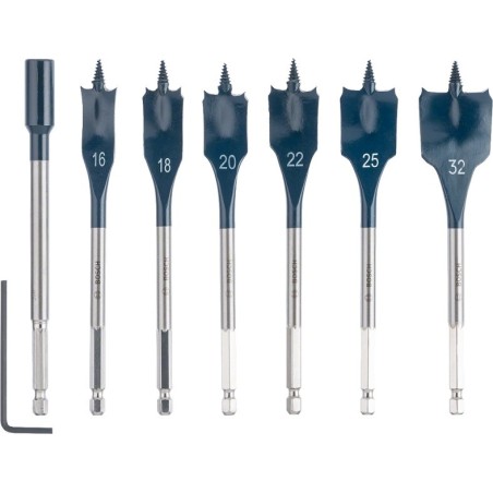 Zestaw wierteł 7-szt self cut speed 16,18,20,22,25,32 + prze