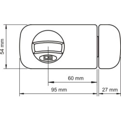 Zamek nawierzchniowy 3 klucze tb61 60mm grafitowy