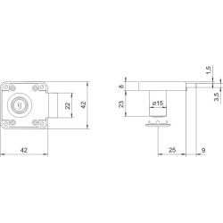 Zamek meblowy bębenkowy zmb4 chromowany