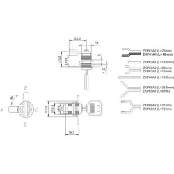 Zamek kasetowy chromowany zkp-61 a1