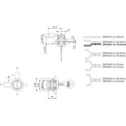 Zamek kasetowy chromowany zkp-22 a1
