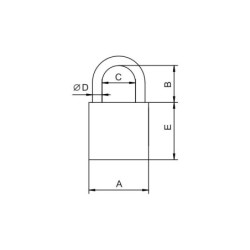 Kłódka żeliwna, zasuwkowa ks50 3 klucze