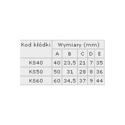 Kłódka żeliwna, zasuwkowa ks50 3 klucze