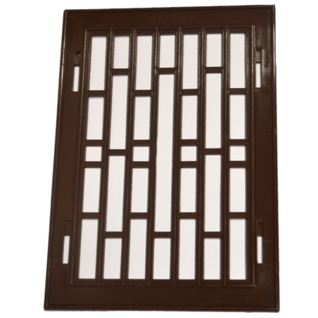 Kratka plastikowa z ramką metalową 14x21cm brązowa
