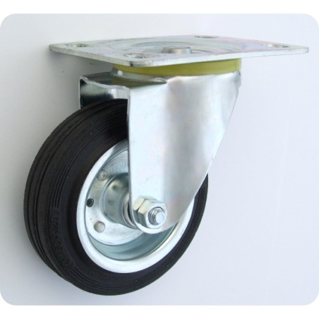 Koło metal-guma 100mm obudowa skrętna 12l